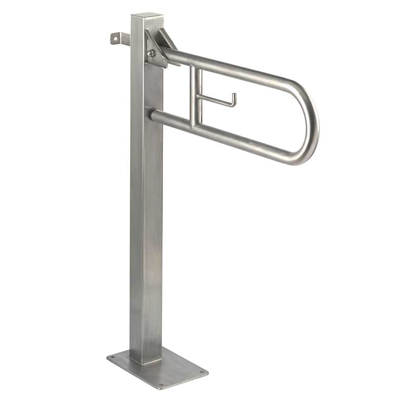 Wall Mounted Folding Handicap Grab Bar In Public Washroom & Bathroom