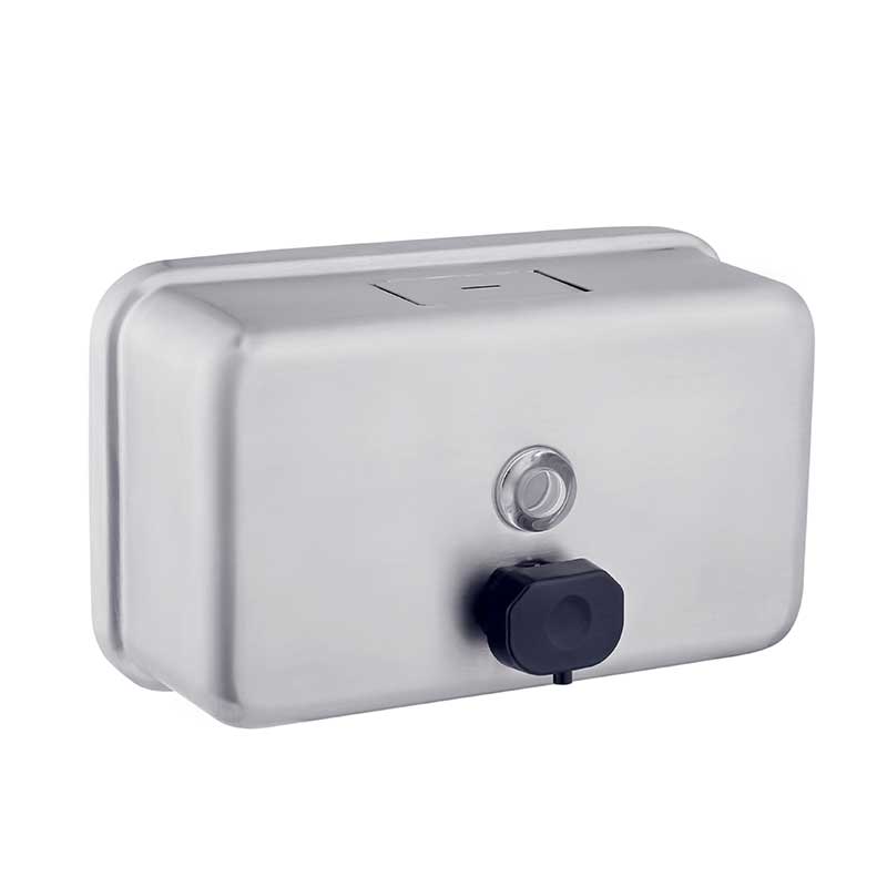 Silver Satin Finish Horizontal Liquid Soap Dispenser 1.2L