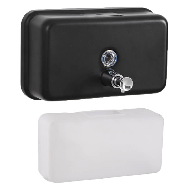 Black Horizontal Square Liquid Soap Dispenser 1.1L