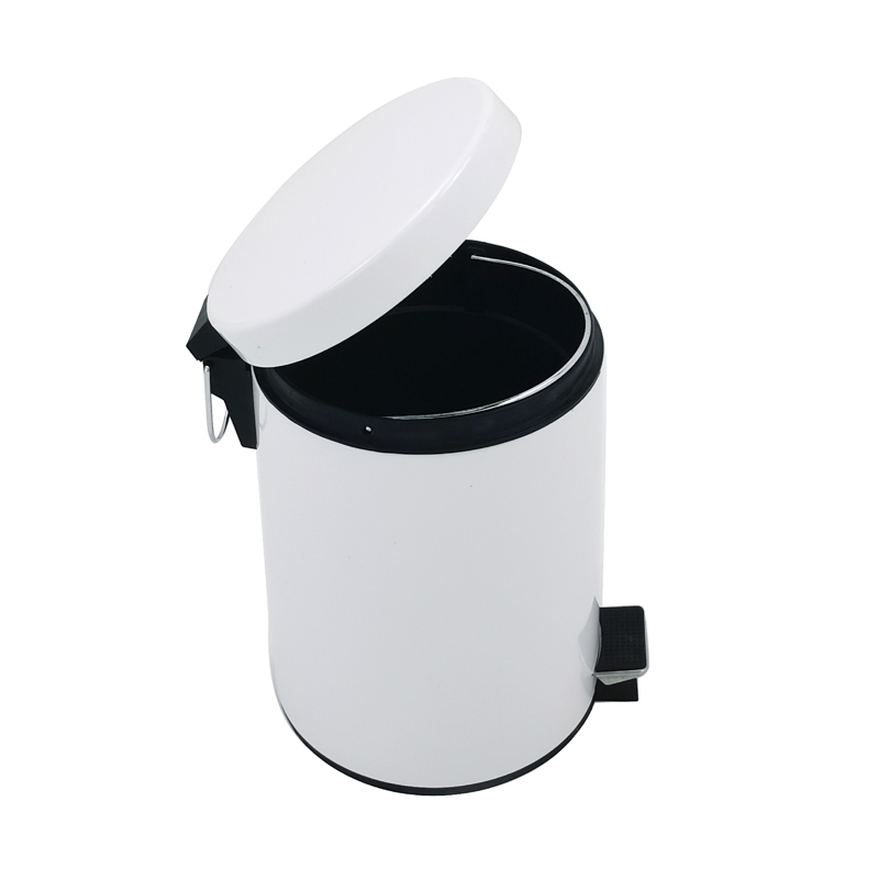 Circular Bin Stainless Steel White Epoxy Finish In Public Washroom