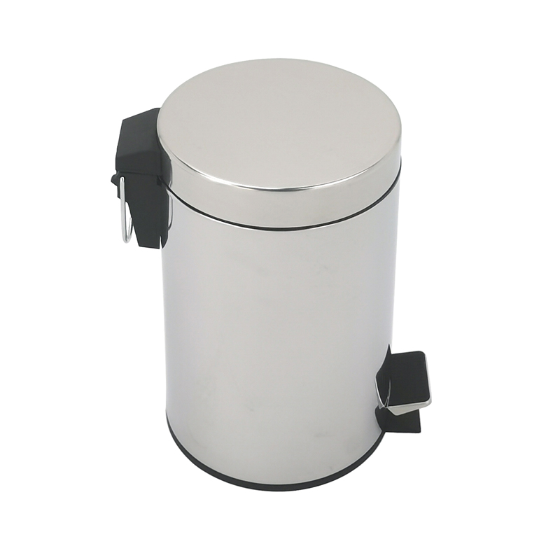 Stainless Steel Pedal Operated Circular Bin In Public Washroom ...