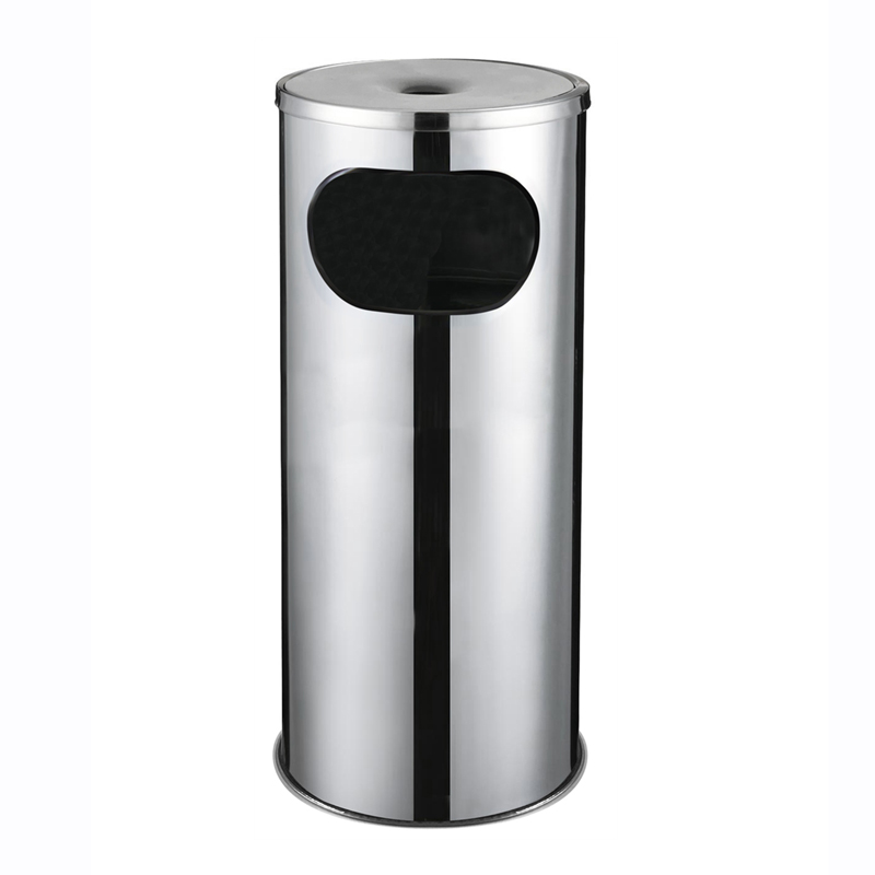 Standing Ashtray Rubbish Bin Stainless Steel In Public Washroom