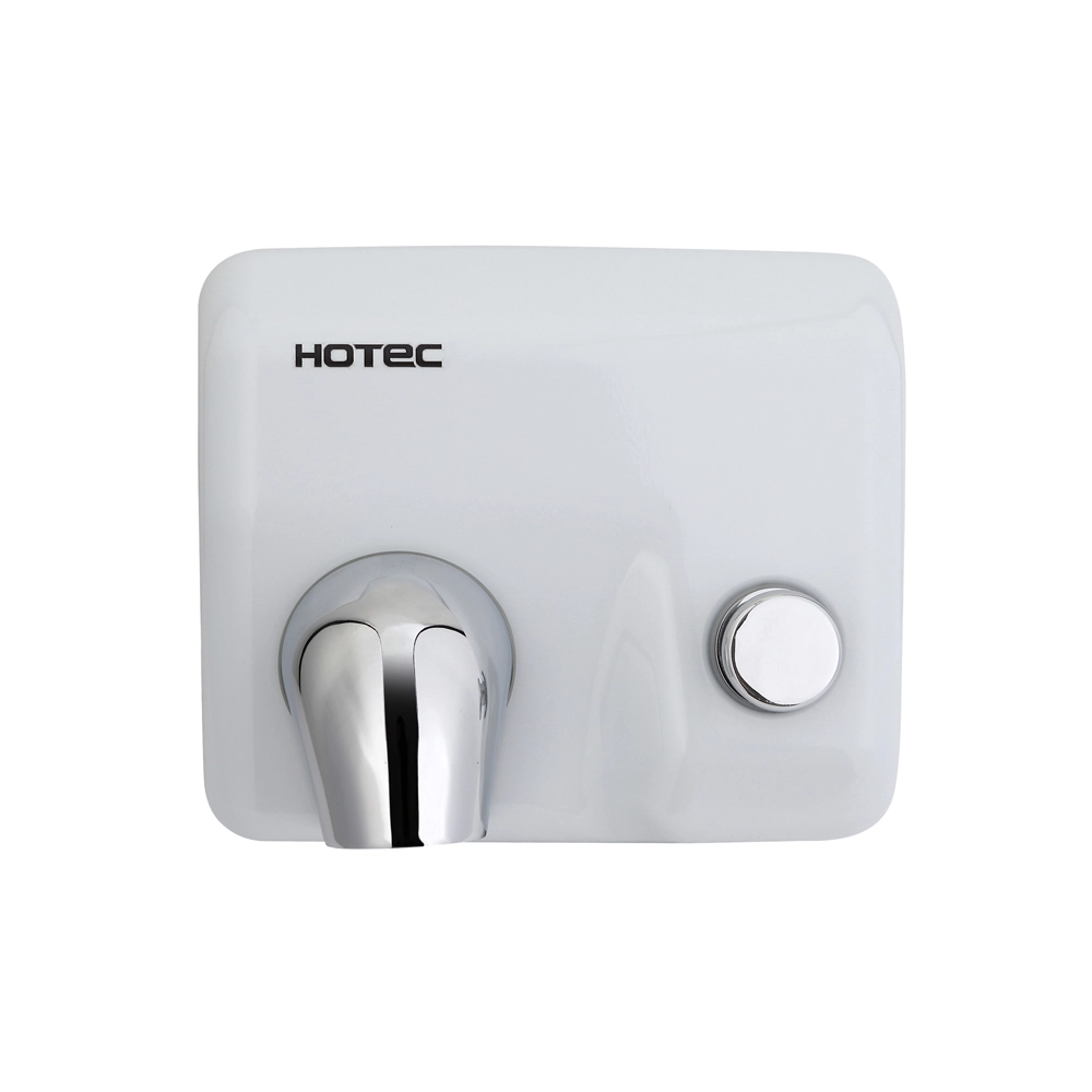 hiflow plus push button white hand dryer hotec