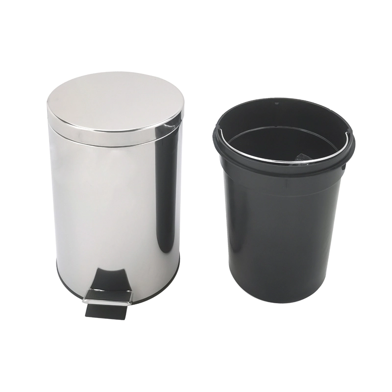 pedal operated stainless steel circular bin by hotec