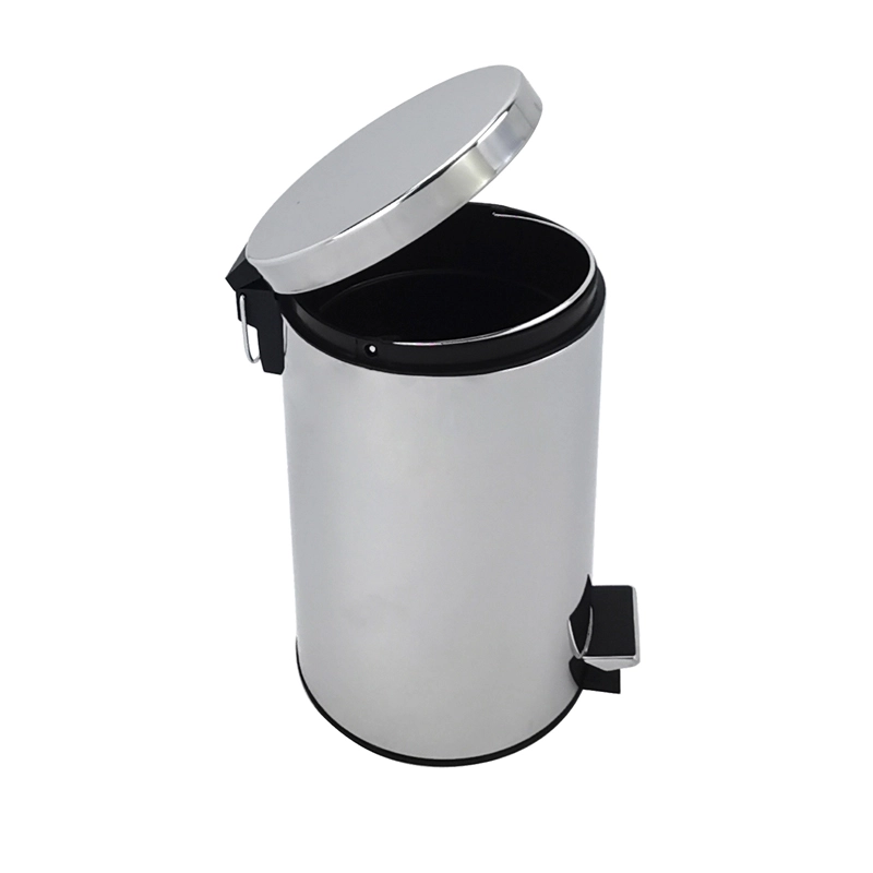 pedal operated stainless steel circular bin from hotec