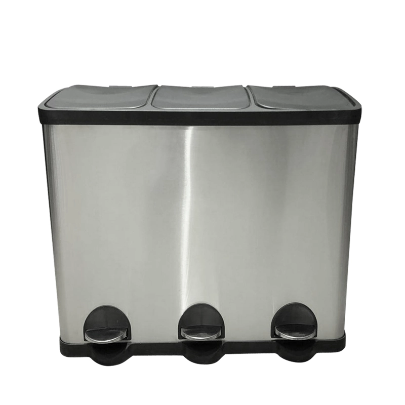 recycling pedal bin 3 compartments 60l hotec
