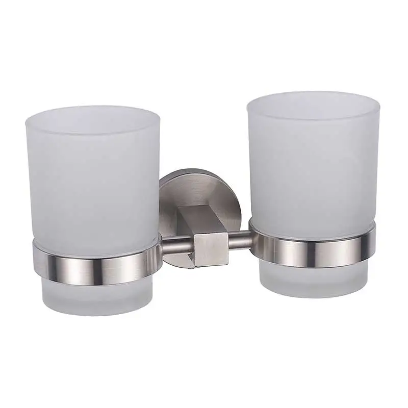 Wall Mount Bathromm Double Tumbler Holder