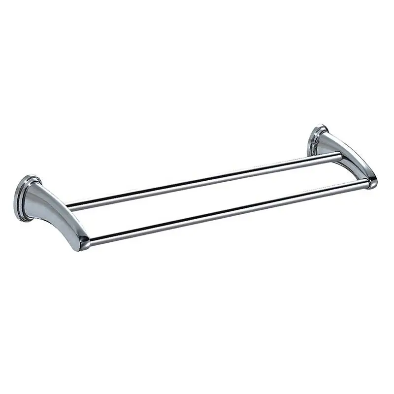 Chrome Finish Double Towel Rail for Bathroom