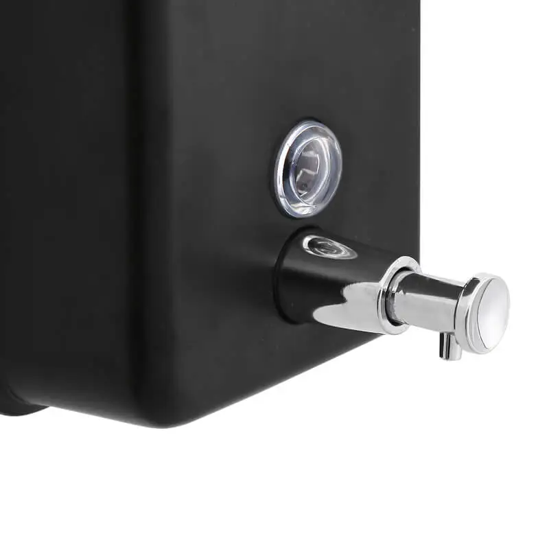 black vertical square liquid soap dispenser 12l from hotec