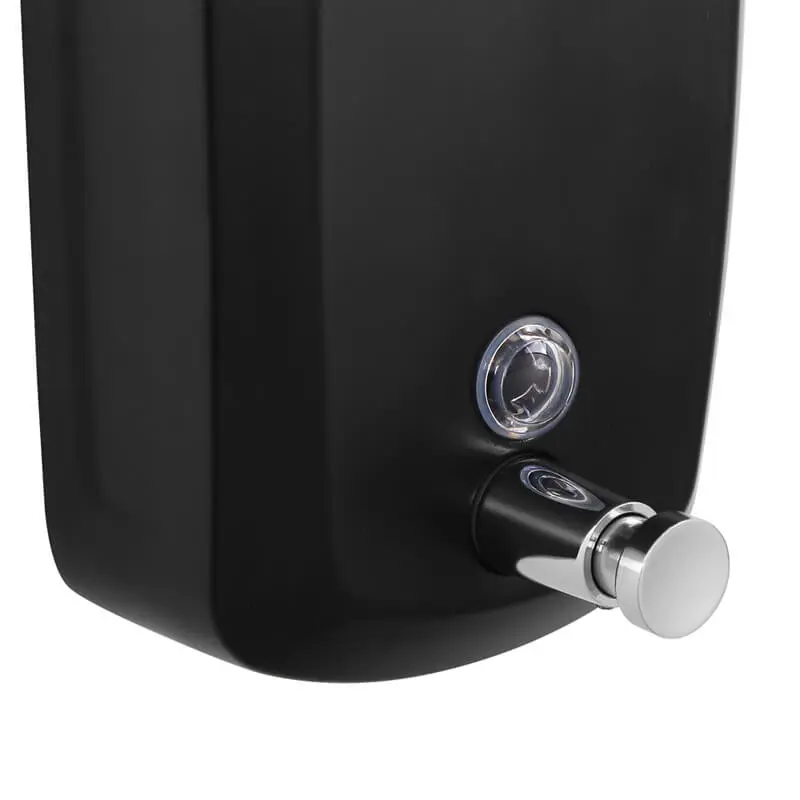 black wall mounted push button liquid soap dispenser 05l by hotec