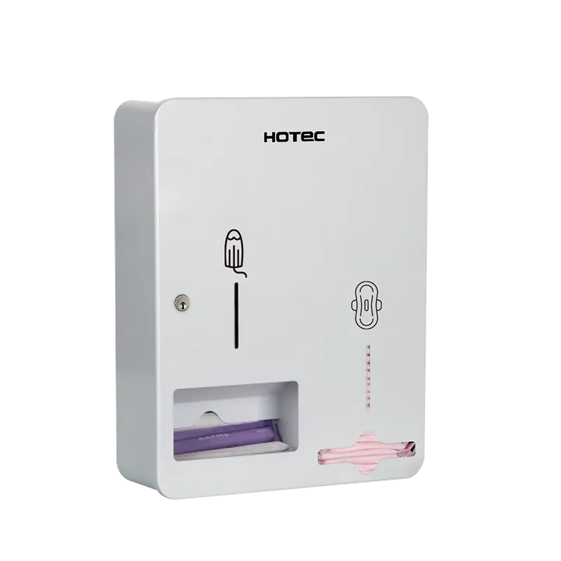 White Two Channels Tampons & Pads Dispensers